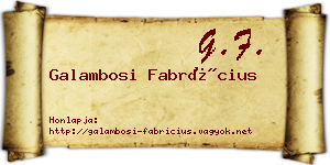Galambosi Fabrícius névjegykártya
